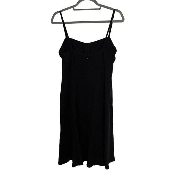 Tom And Linda Platt Spaghetti Strap Midi Dress Size 8 Flare Hem Black LBD - Picture 6 of 10